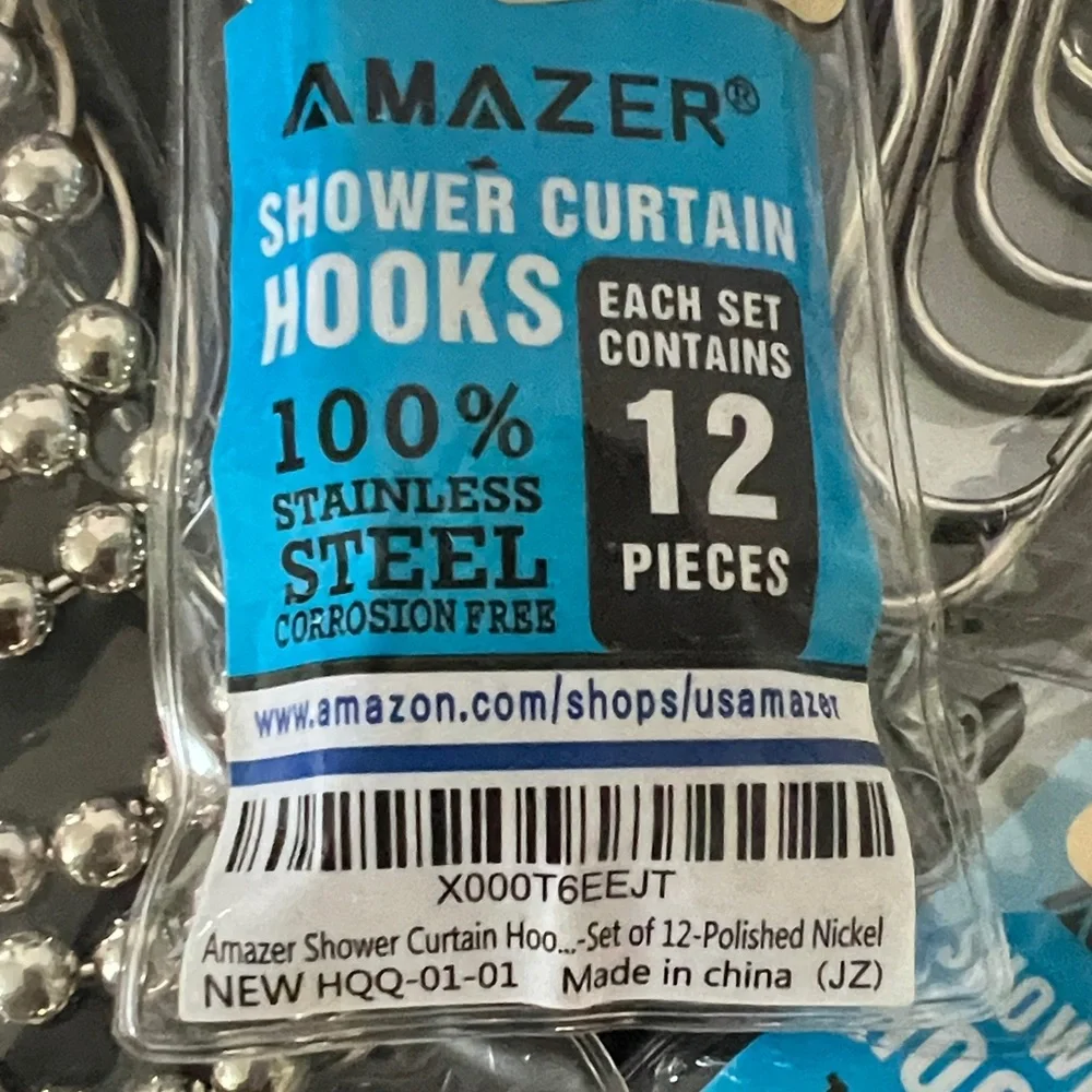Amzer Silver Shower Curtain Hooks